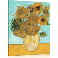 Van Gogh Canvas Wall Art: Twelve Sunflowers Oil Painting Picture Reproduction Bedroom Decor, Famous Art Prints Sunflower In Blossom Artwork Poster Home Decoration 12"" X 15""