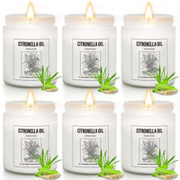 6 Pack Citronella Candles Outdoor, 42Oz Citronella Candles With Citronellas Oil And Soy Wax, Summer Gifts For Indoor Outdoor, 300 Hours Burn Citronellas Candle For Outside Patio Camping Bbq