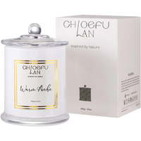 Chloefu Lan Warm Amber Candle, Scented Candles Gifts For Women & Men, Amber Oil, Cotton Wick, Natural Soy Wax For Clean Burning, Luxury Home Decor, Non-Toxic, Glass Jar Candle, 70 Hour Burn, 10 Oz