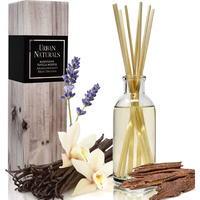 Urban Naturals Mahogany Vanilla Woods Reed Diffuser Set - Made With Essential Oils & Real Botanicals - Decorative Air Freshener And Beautiful Home D  Cor - Made In The Usa