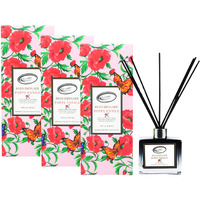 Air Jungles Poppy Entice Scent Reed Diffuser Set With Sticks 3.4 Fl Oz (Pack Of 3), Long-Lasting Essential Oil Air Freshener For Bathroom, Office, Gym, And Bedroom Fragrance Freshener
