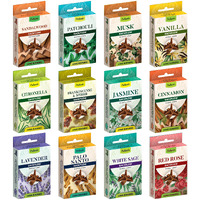 Tulasi Backflow Incense Cones With Natural Oils, Scents Set Of 12 Fragrances (120 Cones) Calming Home Aromatherapy, Yoga, Meditation, Relaxing, Mixed Scents With Natural Oils