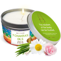 Magnificent 101 7 Chakra Energy Cleansing Aromatherapy Tin Candle With Chakra Oils - 6 Oz Orange Soy Wax - 35 Hr Burn - Healing Candle For Meditation & Manifestation