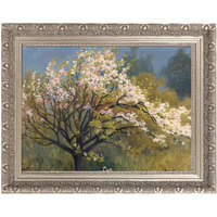 Folkor French Country Ornate Frame For 20X24 Oil Paintings Art Prints, 2.4    Wide Antique Silver Elizabeth Wood Canvas Frame For Still Life Flower (Empty Frame, No Glass Cover&Backboard)
