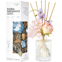 Chloefu Lan Rose Re  D Diffuser Set 6.7Oz (200Ml) With 9 Sticks, Oud Scent Diffusers For Home, Pink Flowers Re  D Diffuser Sticks, Scentsy Home Fragrance, Scented Oils, Home & Bathroom D  Cor