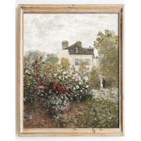 Kizbok Vintage Wall Art Decor, Farmhouse Wall Decor Rustic Spring Rose Garden Canvas Prints Vintage Landscape Oil Painting Cottage Art Pictures For Bedroom Bathroom Home (8"" X 10""-Unframed)