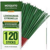 Mosquito Repellent Incense Sticks 120 Pieces Per Box - Citronella Incense Sticks Or Outdoor Patio/Citronella Oil/Lemongrass And Rosemary Oil/Made With Natural Based Essential