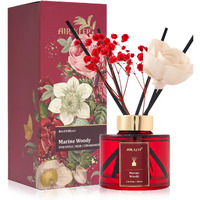 Airkeep Flower Reed Diffusers Set, 5.07 Oz Pineapple/Rose/Cedarwood Scented Oil Diffuser With 8 Reed Sticks, Home Fragrance Diffuser Gift Set For Bathroom & Office Decor 150Ml