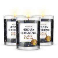 Magnificent 101 Mercury Retrograde Chakra Aromatherapy Candles - 3-Pack (3 X 3.5 Oz) Black - 42-Hour Burn, 100% Soy Wax - Smoke Remover & Manifestation Candle