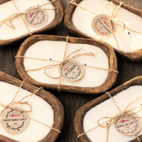 Red Barn Candle Company Wood Dough Bowl Candles | 100% Natural Soy Wax & Essential Oil Infused | Odor Eliminating + Pet Safe | Scented Candle Gifts For Men & Women (Pumpkin Spice, 3-Wick)