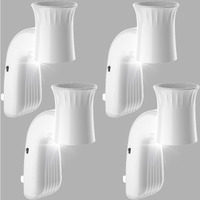 Zoblise 4Pcs Wall Fragrance Plug In With Night Light, Compatible With Bath And Body Works Wallflowers, Rotatable Plug In Diffuser, Stylish Essential Oil Diffuser For A Cozy Home Office (White)