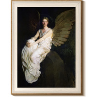 Insimsea Framed Canvas Wall Art Home Decor,Stevenson Angel Vintage America Country Memorial Classical Oil Painting Prints Decorative For Living Room, Bedroom, Office Wall Decor 12X16In
