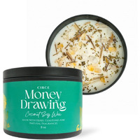 Circe Spell Candle Money Drawing    Coconut Soy Wax Candle Jar- Premium Hand Poured & Long Burning- Herbs, Crystal & Natural Fragrance Oils- Manifest Wealth, Abundance, & Opportunity - Gift - 8Oz