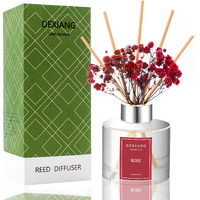 Rose Reed Diffuser Set - 3.38 Fl Oz (100Ml) Essential Oil With 6 Reed Sticks | Home & Bathroom Decor