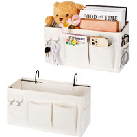 Frjjthchy Bedside Caddy Bedside Organizer Hanging Storage Bag For Bunk College Dorm Bed And Hospital Beds With Magazine Water Bottle Phone Holder (2Pack White)