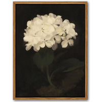 Framed Wall Art For Living Room - Vintage White Hydrangea Oil Painting Canvas Prints, Aesthetic Bedroom Wall Art, Kitchen Decor For Shelves, Bathroom Office Artwork Wall Decor - 12X16In