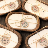Red Barn Candle Company Wood Dough Bowl Candles | 100% Natural Soy Wax & Essential Oil Infused | Odor Eliminating + Pet Safe | Scented Candle Gifts For Men & Women (3-Wick, Cotton Blossom)