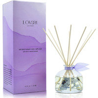 Lovspa Calm Spanish Blue Lavender Reed Diffuser Set - Lavender, Clary Sage & Violet Leaf Essential Oils - Relaxing, Calming Gift Idea