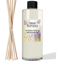 Urban Naturals Reed Diffuser Oil Refill Lavender Vanilla With Creamy Vanilla, White Woods 8 Oz + Free Reed Sticks, Made In The Usa