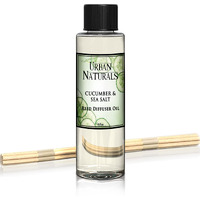 Urban Naturals Cucumber Sea Salt Reed Diffuser Oil Refill Kit | Fresh, Crisp Cucumber, Agave Leaves & Sea Salt | Essential Oil Room Scent + Replacement Reed Sticks | Made In The Usa