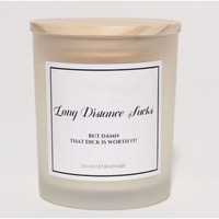Long Distance Relationship Gifts, I Miss You Gift For Him, Deployment Gifts - Long Distance Sucks Candle, Natural Soy Wax & Natural Essential Oils