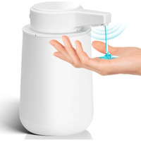 Automatic Soap Dispenser Liquid Touchless: 9Oz Plastic White 3-Level Adjustable Modern Rechargeable Electric Smart Auto Soap Dispenser - Bathroom Kitchen Hand Dish Lotion