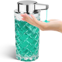 Automatic Soap Dispenser Liquid For Kitchen: 11 Oz Glass Touchless Clear Auto Soap Dispenser For Bathroom - Hand Dish Lotion Home Countertop Kids - Family Couple
