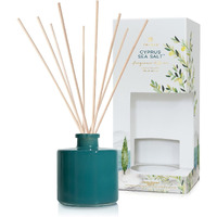 Thymes Petite Reed Diffuser Set - Includes Rattan Wood Sticks, Fragrance Oil, & Glass Bottle - Home Fragrance Oil Diffuser - Luxury Home Decor - Guest Bathroom Essentials (Cyprus Sea Salt, 4 Fl Oz)