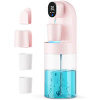Automatic Mouthwash Dispenser For Bathroom, Bathroom Accessories 21.12 Oz(600 Ml) Touchless Smart Mouth Wash Dispenser With 4 Magnetic Cups &4 Dispensing Levels, Suitable For All Age Groups(Pink)