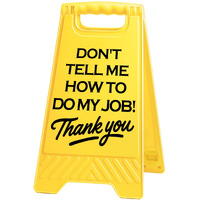 Exuberium Caution Don'T Tell Me How To Do My Job Funny Office Desk Decor Sign Gifts For Women Coworkers Sarcastic Desk Sign Multi-Functional Phone Holder Mirror Table Sign Birthday White Elephant Gift
