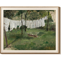 Insimsea Framed Canvas Wall Art For Living Room,Vintage Laundry Room Art Print, Antique Oil Painting, Country Landscape Vintage Wall Art Canvas,For Living Room, Bedroom, Office,Gallery 16X20In