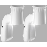 Zoblise 2Pcs Wall Fragrance Plug In With Night Light, Compatible With Bath And Body Works Wallflowers, Rotatable Plug In Diffuser, Stylish Essential Oil Diffuser For A Cozy Home Office (White)