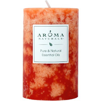 Aroma Naturals Orange And Cedar Essential Oil Scented Pillar Candle, Clarity, 2.5 Inch X 4 Inch