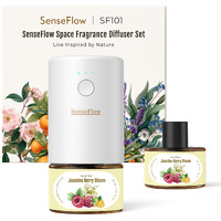 Senseflow Sf101 Waterless Ultrasonic Essential Oil Diffuser-100% Plant-Based,120-Day Natural Air Freshener & Aromatherapy Diffuser For Home,Hotel,Studio-Covers Up To 100?-Jasmine Berry Bloom