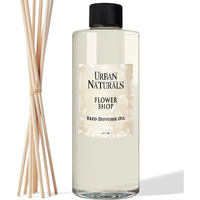 Urban Naturals Reed Diffuser Oil Refill Flower Shop With Violets, Daisies, Green Stems, Hyacinth, Rose 8 Oz + Free Reed Sticks, Made In The Usa