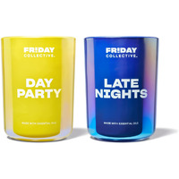 Friday Collective Late Nights And Day Party Candles, Floral And Citrus Scents, Made With Essential Oils, 2 Pack, 8 Oz