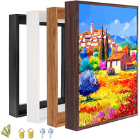 Canvas Floater Frame For 1    To 1 1/4    Deep Gallery-Wrapped Canvas, Modern Wood-Look Floating Frame For Finished Wall Art, Oil Paintings For Gallery Bedroom Studio, Made In Usa(Dark Brown,30X40Inch)