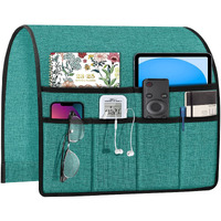 Joywell Armrest Organizer For Recliner Armchair Caddy Remote Control Holder For Couch Non Slip Sofa Arm Chair Caddie With 6 Pocket Storage For Magazine, Tablet, Phone, Ipad, Turquoise