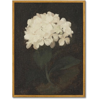 Kbkbart Framed Wall Art, Vintage White Hydrangea Still Life Flower Canvas Oil Painting Prints, Classical Floral Decor For Bedroom Bathroom Wall Pictures Artwork (16""X24"")