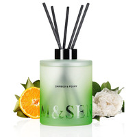 M&Sense Bamboo Peony Reed Diffuser Set - 16.9 Fl Oz Non-Toxic Natural Scented With Sticks, Long-Lasting Essential Oil Diffuser Gift For Bedroom, Bathroom & Office Decor