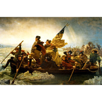 George Washington Crossing Delaware River 1851 Emanuel Leutze Oil Painting Cool Wall Art Print Poster 36X24