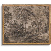 Kbkbart Framed Canvas Wall Art, Vintage Wall Art Watercolor Landscape Oil Painting, Antique Brown Dark Woodland Drawing Artwork For Wall, Moody Vintage Wall Decor For Bedroom Living Room, Cozy Home Decor, Bathroom, Gifts For Friends Or Family (8""X10"")