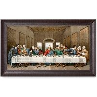 Decorarts - The Last Supper By Leonardo Da Vinci. Oil Painting Reproduction, Giclee Print On Canvas. Ready To Hang Framed Wall Art For Home And Office Decor. Total Size W/Frame: 34X20