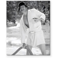 B.B.F Make Funny Framed Canvas Wall Art Bathroom Decor Black And White Comedy Cousin Eddie Movies Poster Oil Painting Modern Toilet Artwork For Living Room Dorm Wall Home Decoration (20X24Inch)