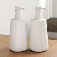 Uaniar White Soap Dispenser Set Of 2, Hand Soap Dispenser For Bathroom, Cute Dish Soap Dispenser For Kitchen, Plastic Soap Dispenser With Pump, Refillable Soap And Lotion Dispenser Set, White