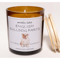 English Bulldog Gifts & Decor, Gifts For Dog Lovers, Smells Like English Bulldog Farts Candle - Lavender & Eucalyptus, Crafted By Natural Soy Wax & Natural Essential Oils