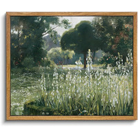 Kbkbart Framed Wall Art Vintage Decor, Vintage Meadow With Flowers Oil Painting, Classical Canvas Artwork Wall Decor, Scenery Wall Art Prints For Bedroom Living Room, Bathroom Wall Decor, Gallery, Gifts For Friends Or Family (8""X10"")