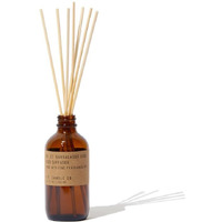 P.F. Candle Co. Sandalwood Rose Classic Scented Rattan Reed Diffuser (3.5 Fl Oz) Amber Glass Jar, Fine Fragrance Oil, Flame-Free Fragrance, Made In The U.S.A.