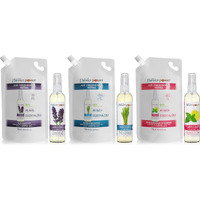 Natural Flower Power Air Freshener Spray Refills - Odor Eliminator W/Essential Oils - Variety Pack - Lavender, Lemongrass, Peppermint & Lemon - 3 (4 Fl Oz) Air Freshener Sprays, 3 (16 Fl Oz) Refills