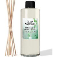 Urban Naturals Reed Diffuser Oil Refill Eucalyptus Spearmint With Lemon Peel, Clary Sage 8 Oz + Free Reed Sticks, Made In The Usa